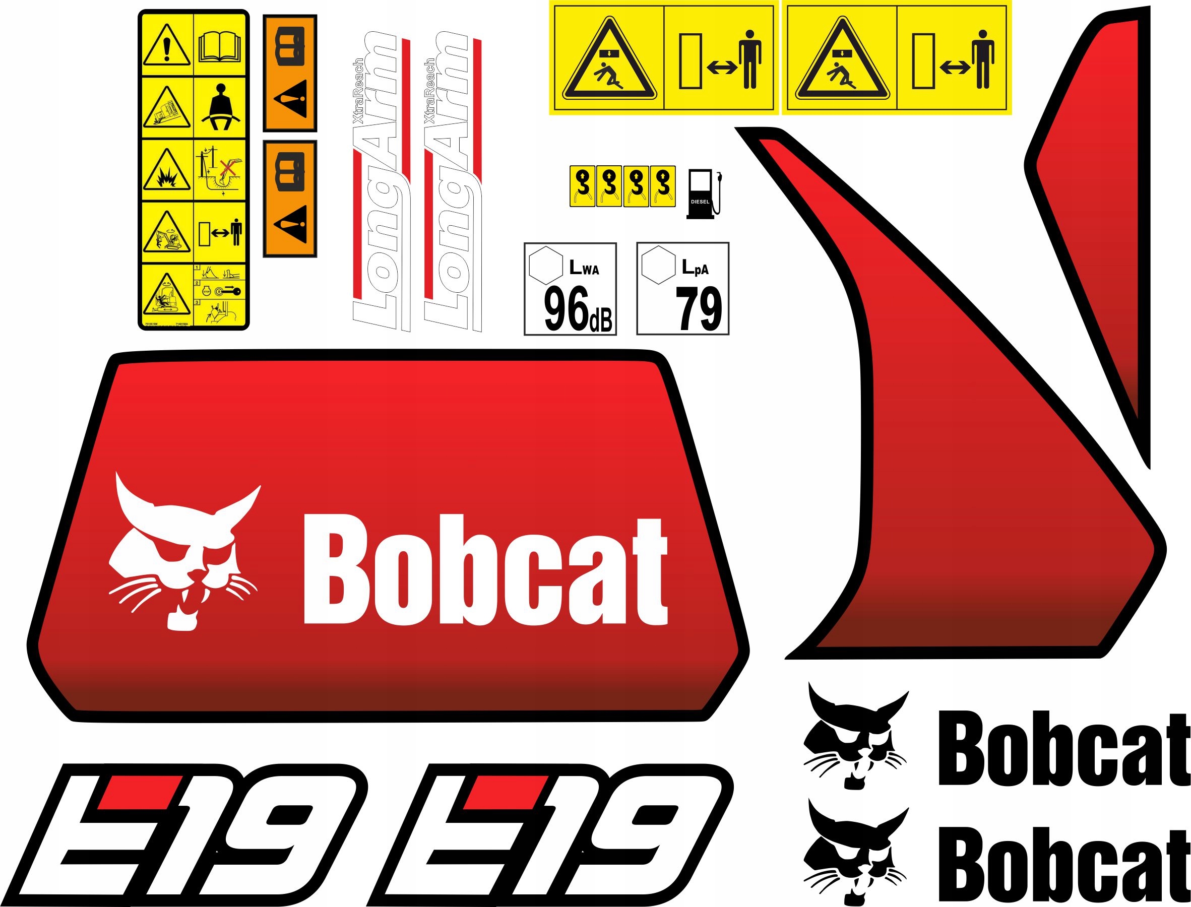 NAKLEJKI BOBCAT E19 LONGARM MINIKOPARKA LAMINOWANE