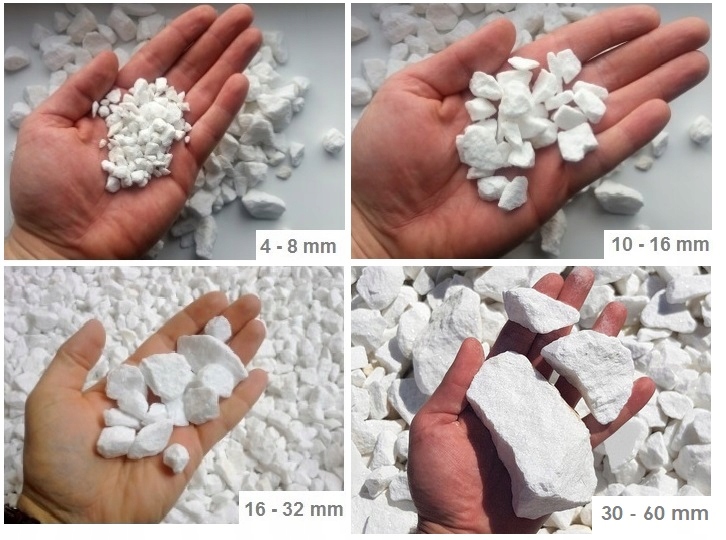 GRYS ŻWIR Śnieżno-Biały Kamień do Ogrodu 30 kg HIT Gama kolorystyczna Białe