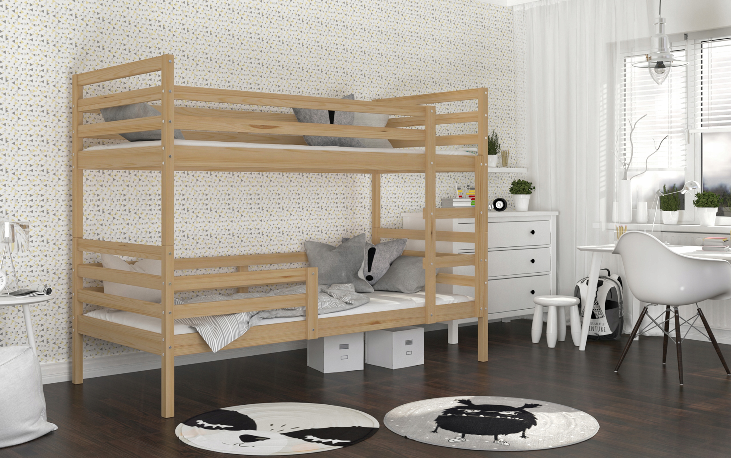 Łóżko piętrowe dziecięce JACEK bez szuflady Płeć Chłopcy Dziewczynki
