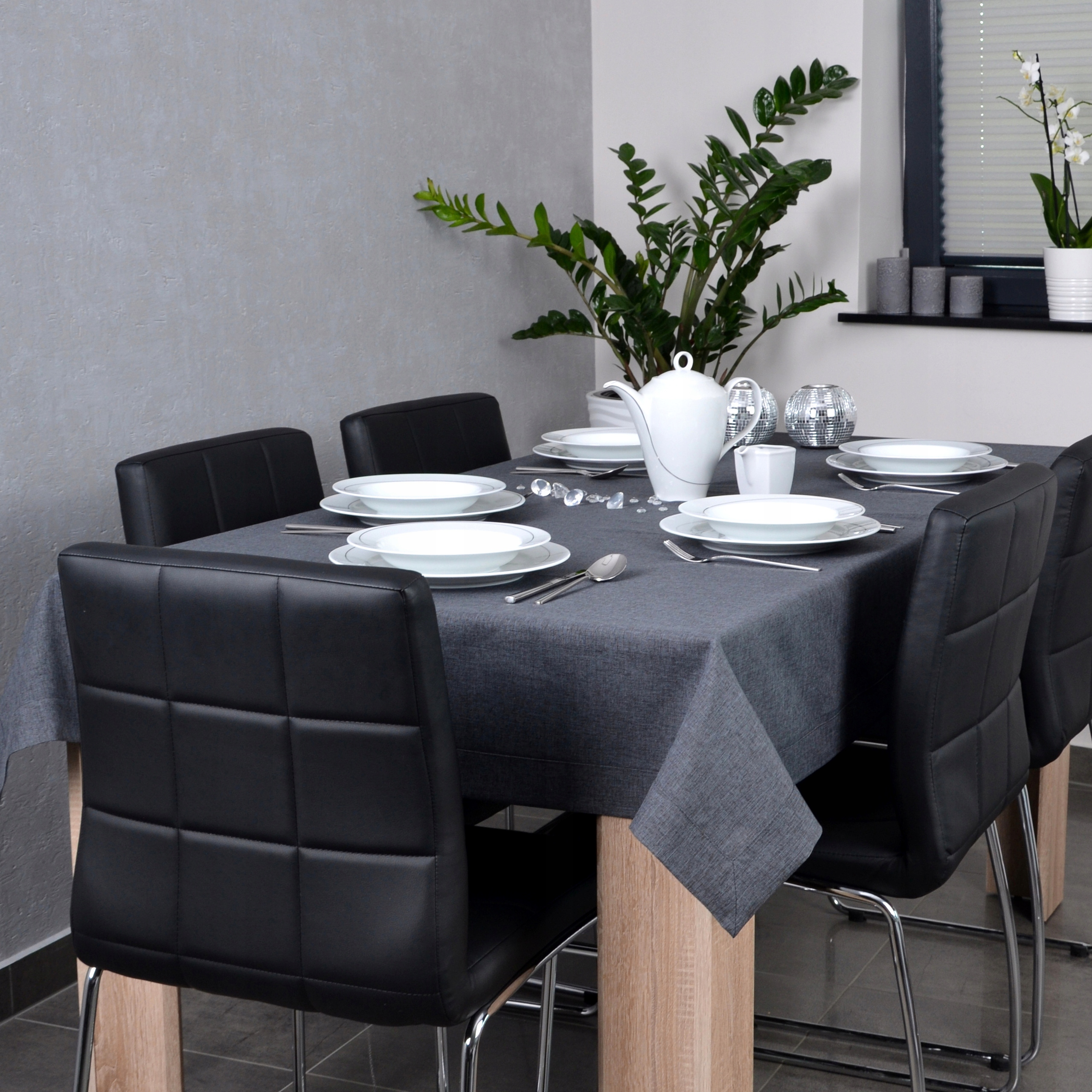 obrus PANAMA 180x140 plamoodporny grafitowy Typ obrus