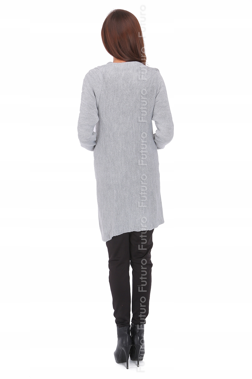 CIEPŁY KARDIGAN DŁUGI SWETER Z ZAMKIEM ZIMA MV151 Płeć kobieta