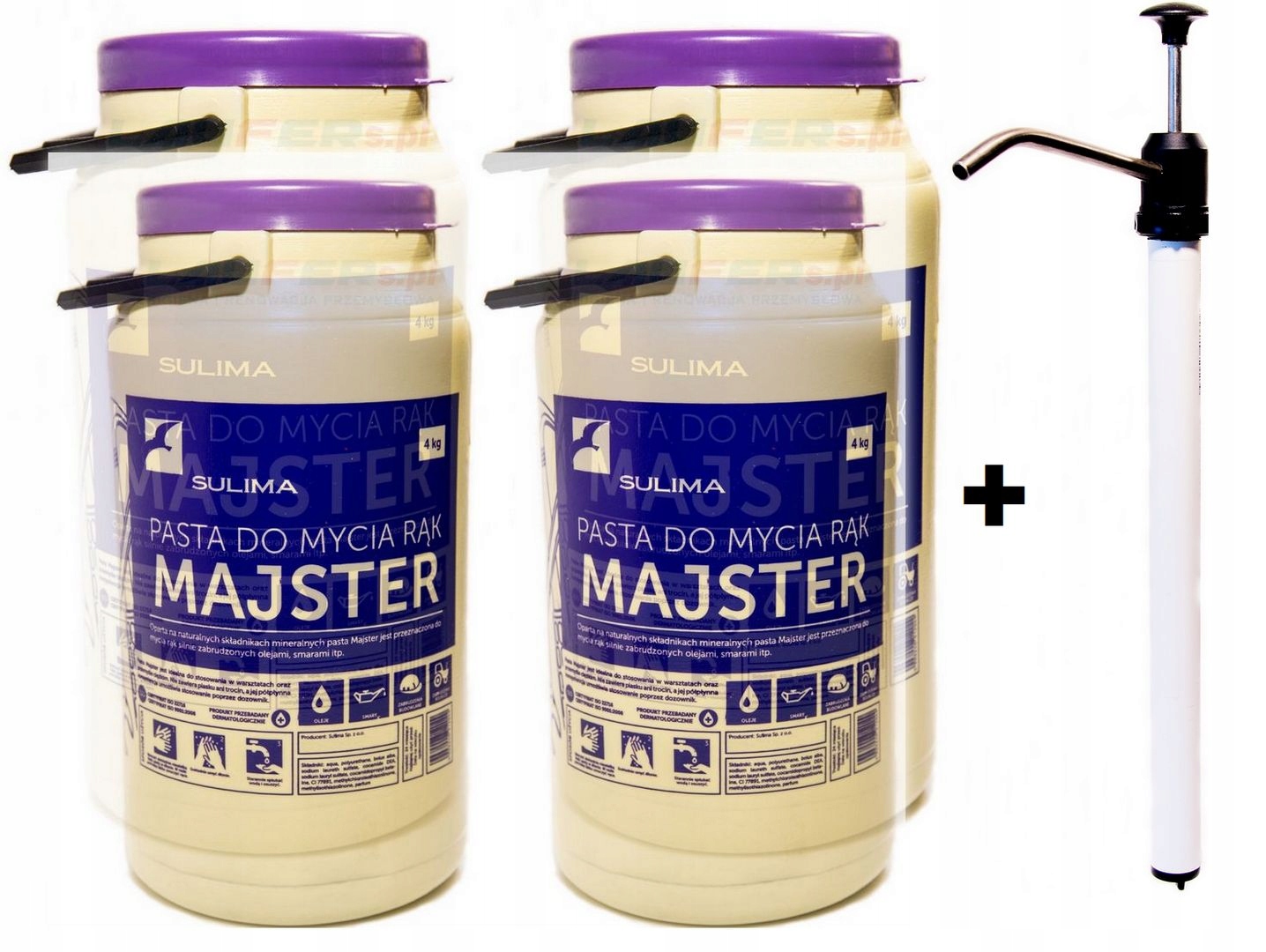 Паста для мытья рук SULIMA 4x4 кг + диспенсер