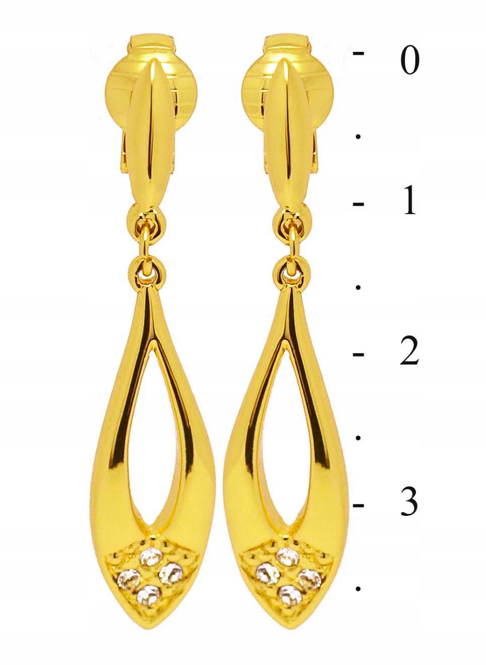 

Klipsy Swarovski Wiszące Lekkie Colibra Złote 4 cm