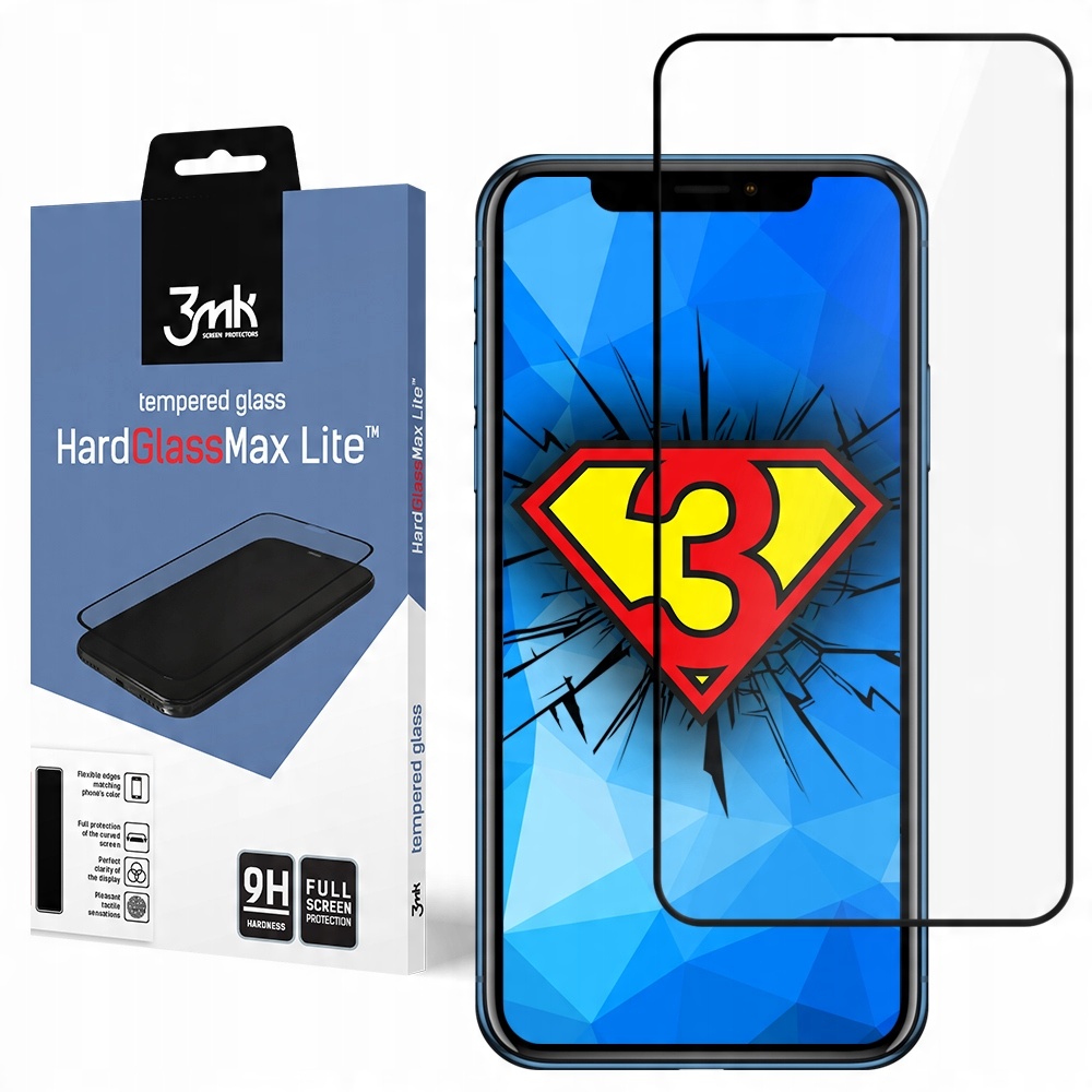 

9h Szkło @3mk HardGlass MaxLite na cały iPhon Xr