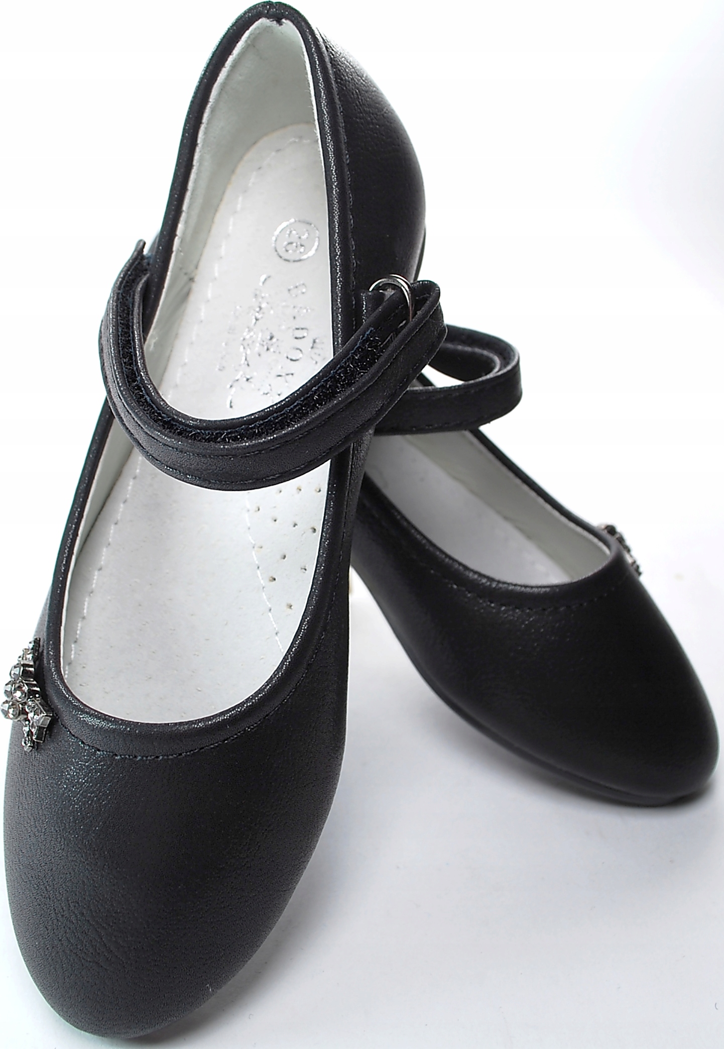 CZARNE WIZYTOWE PANTOFELKI balerinki wkł skóra r32 Rozmiar 32