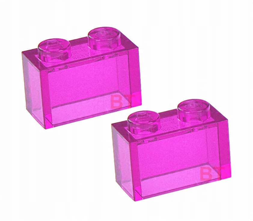 

Lego klocek 1x2 3065 różówy przeźroczysty 3004
