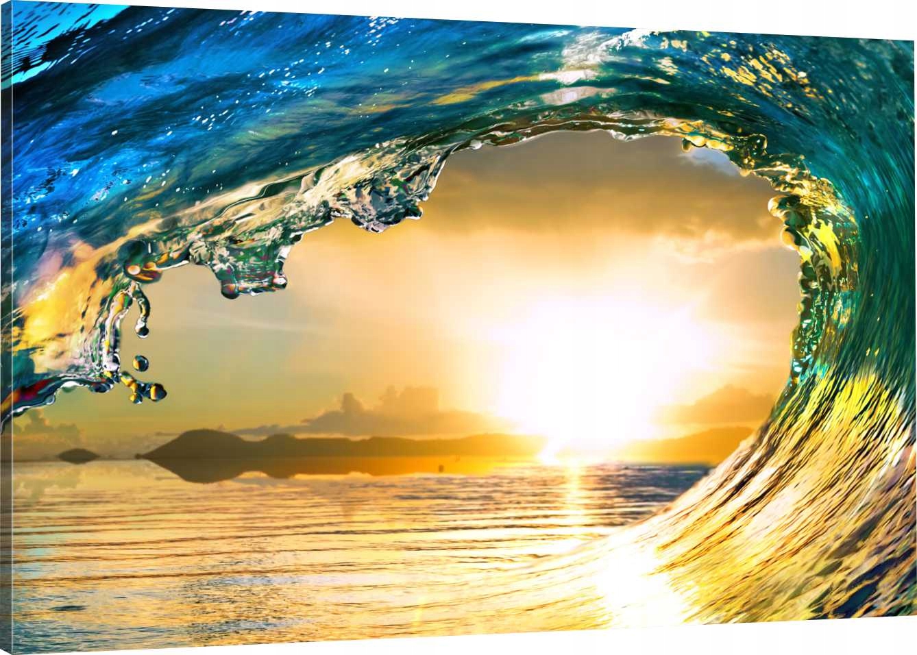 

Obraz Na Płótnie Fala Zachód Słońca 90x60 980 Wz