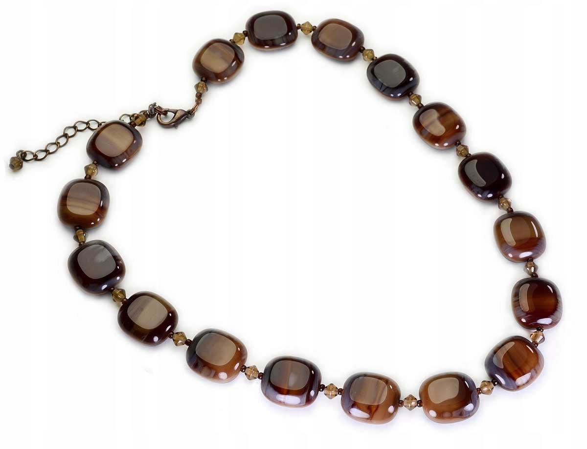 

Naszyjnik Brązowy Korale Szklane Jablonex Wesele