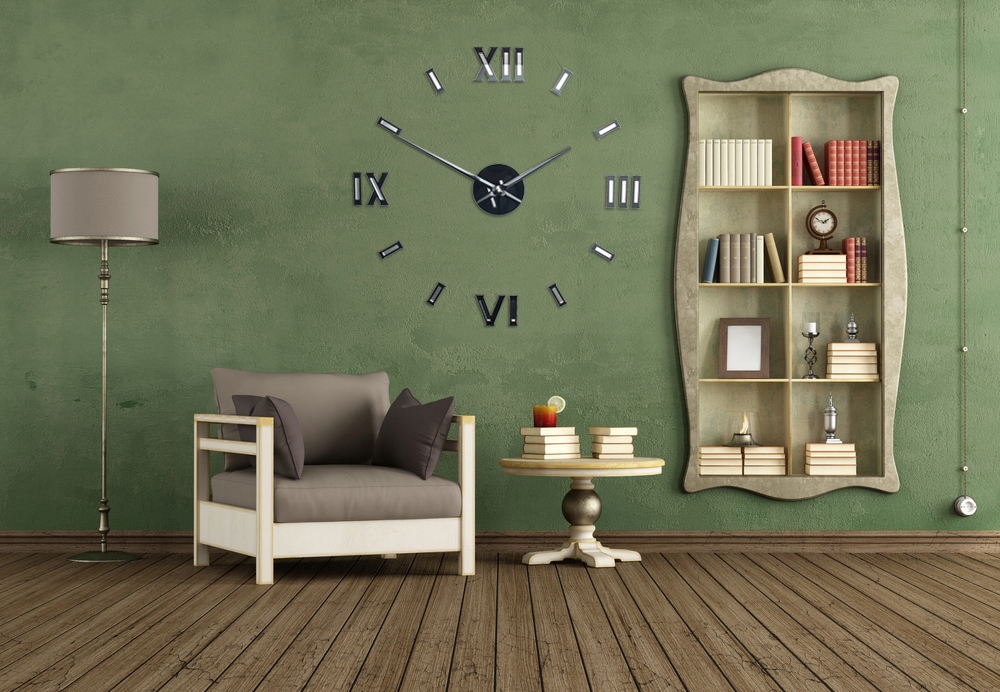 CICHY! NOWOCZESNY ZEGAR NA ŚCIANĘ NAKLEJANY 3D DIY Długość 70 cm