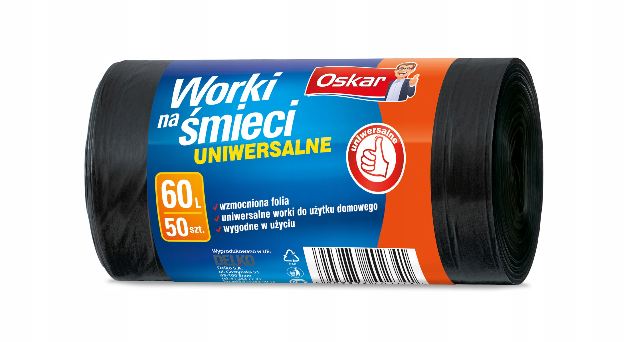 

Worki na śmieci uniwersalne Hd 60l 50szt Oskar