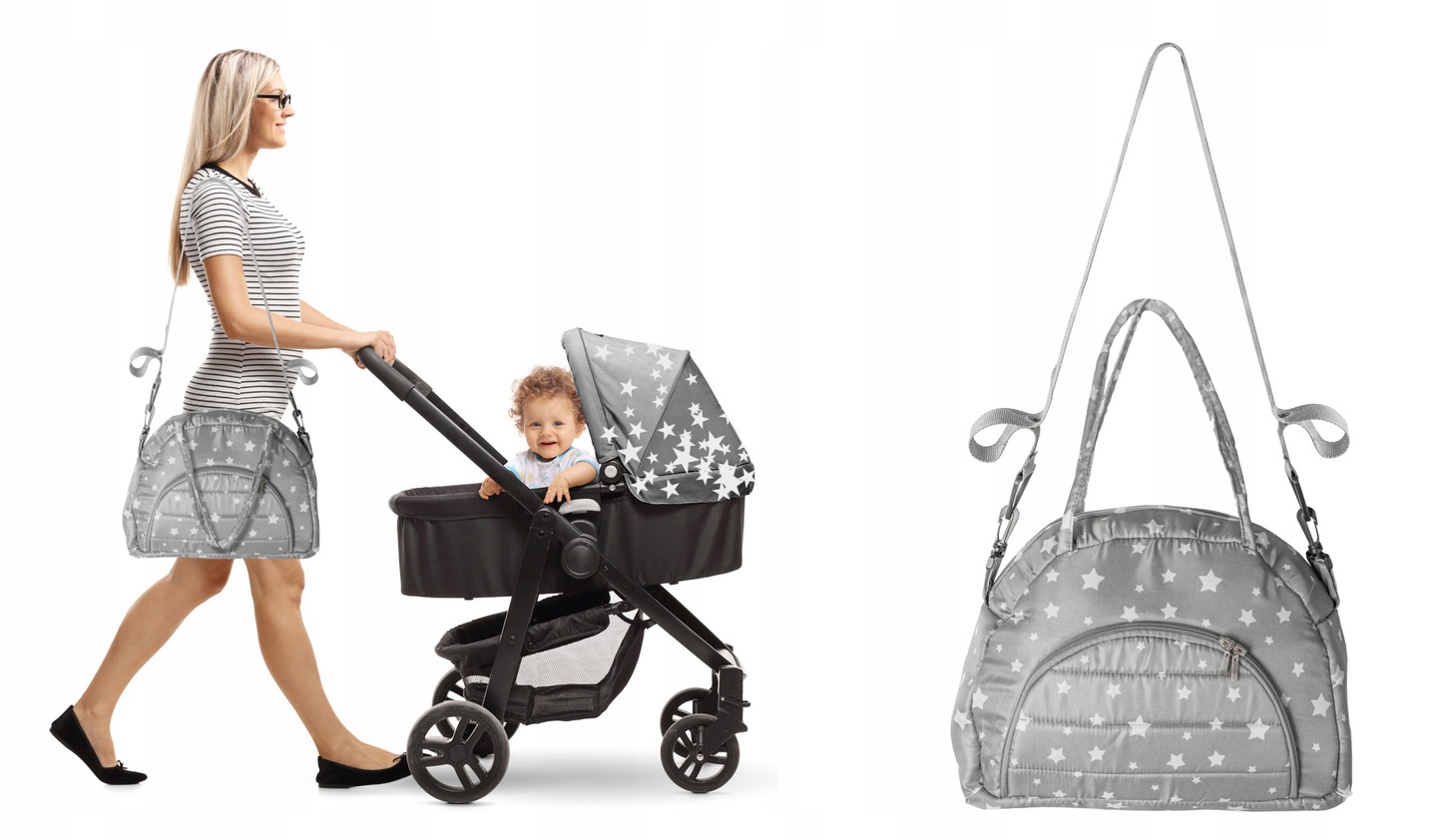 TORBA DO WÓZKA Z PASKIEM ORGANIZER PL UNIWERSALNA Wysokość 30 cm