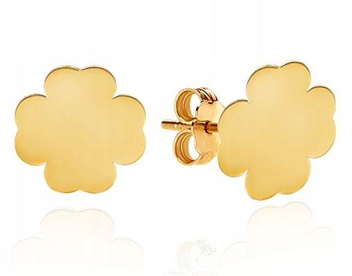 

Piękne Złote Kolczyki Gwiazd 585 Koniczyna