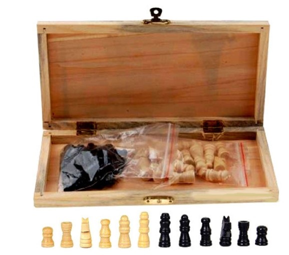 KLASYCZNA GRA DREWNIANE SZACHY W PUDEŁKU WARCABY Typ Podstawa