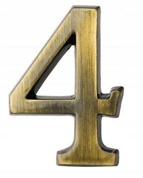 

Cyfra mosiężna samoprzylepna Patyna 5cm, numer 4