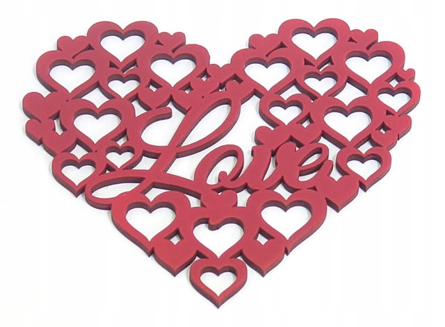 

Serce ażurowe love czerwone dekor ozdoba 150x140