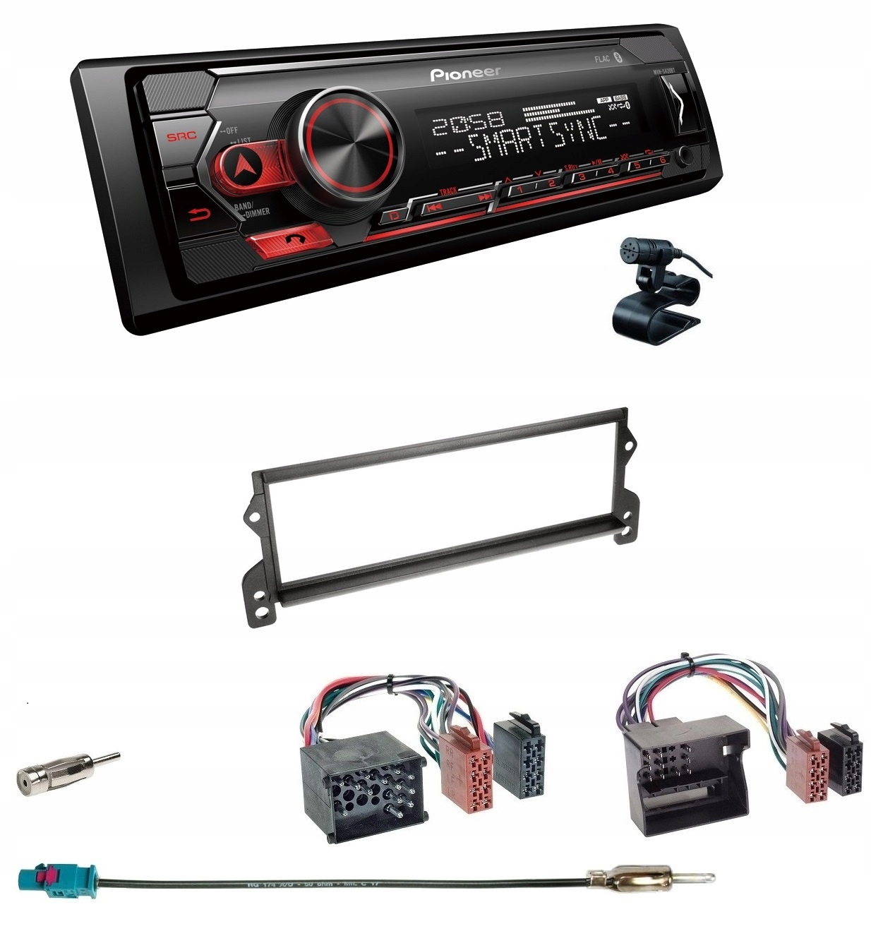 Pioneer MVH-S420BT Usb Bt rádio iPhone Bmw Mini Cooper montážny set