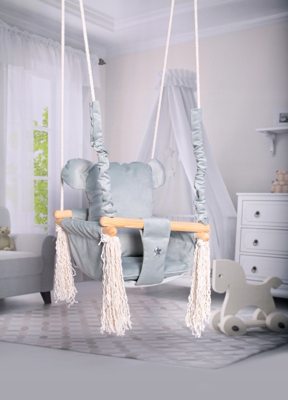 Huśtawka dla dzieci z oparciem DoM ogród---Królik Styl nowoczesny