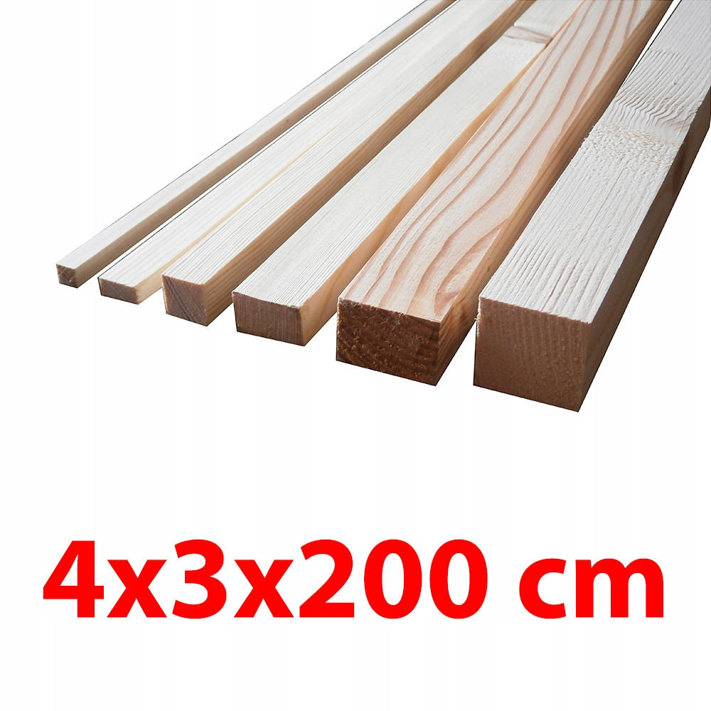 Kantówka strugana 4x3x200 cm - ŚWIERK