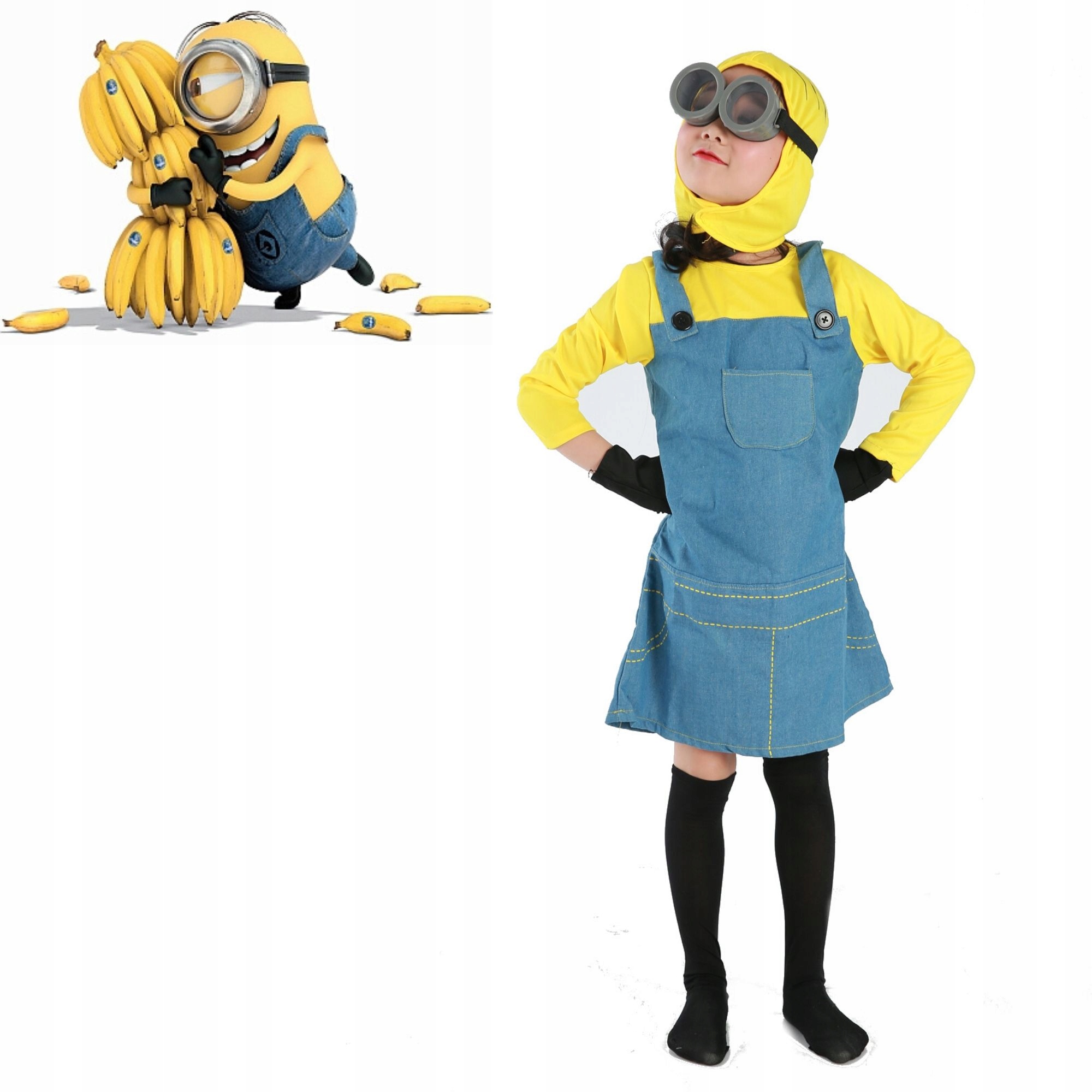 

Strój Minionek Minionki Okulary 5CZĘŚCI 5-7L