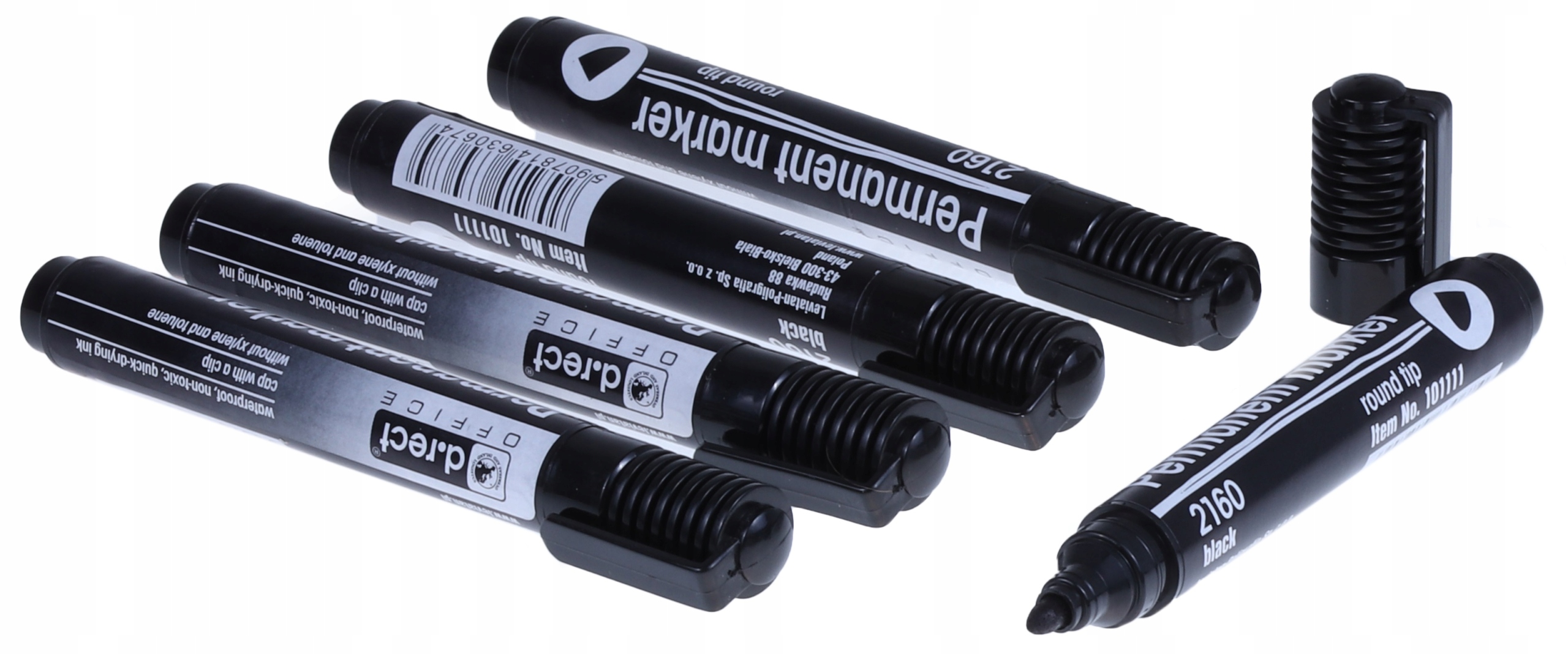 

Marker permanentny okrągły wodoodporny Czarny x5