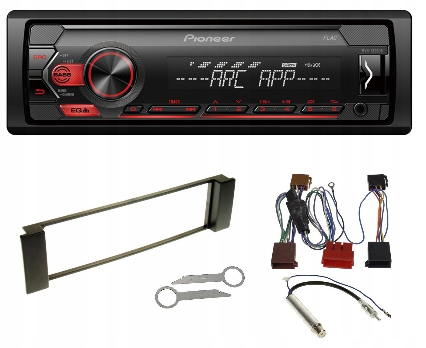 Autorádio Pioneer MVH-S120UB Usb MP3 Wav Rámček Audi A3 A6