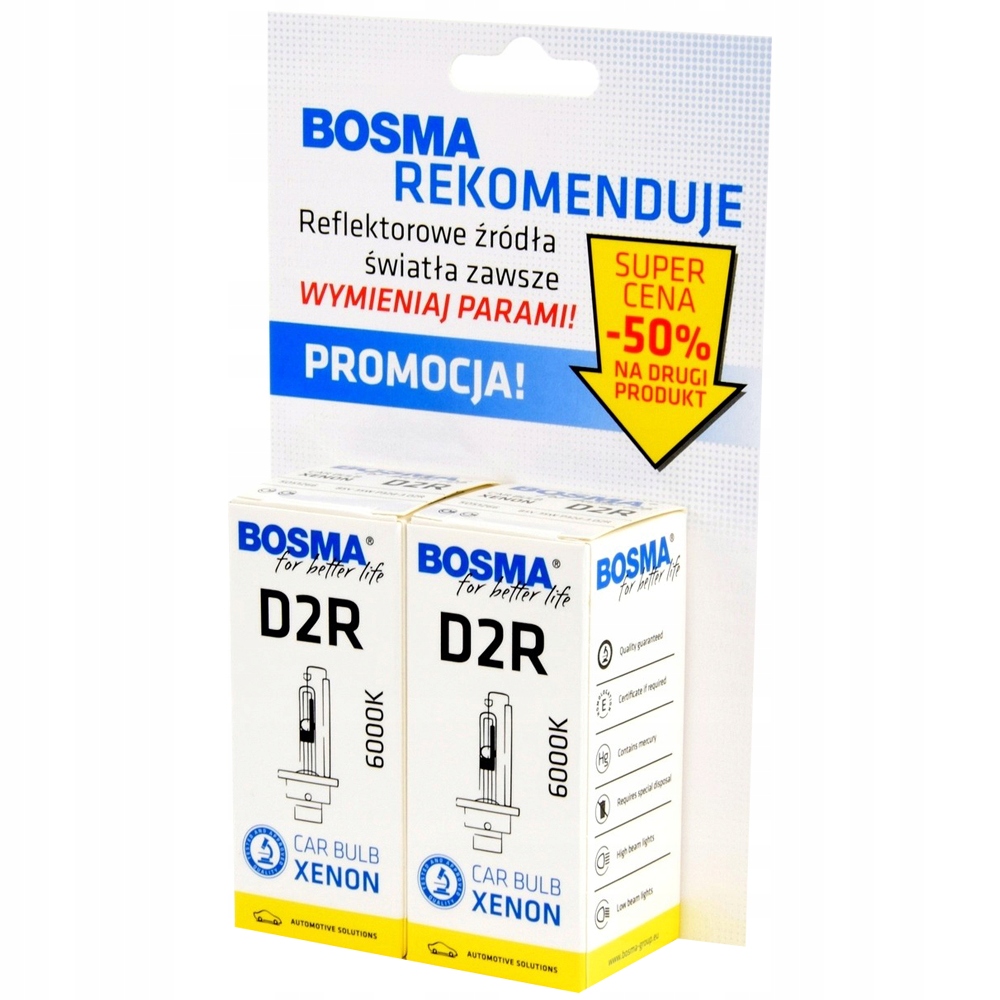

Bosma Dwupak Xenon D2R 6000K 85V 35W P32d-3 8481D