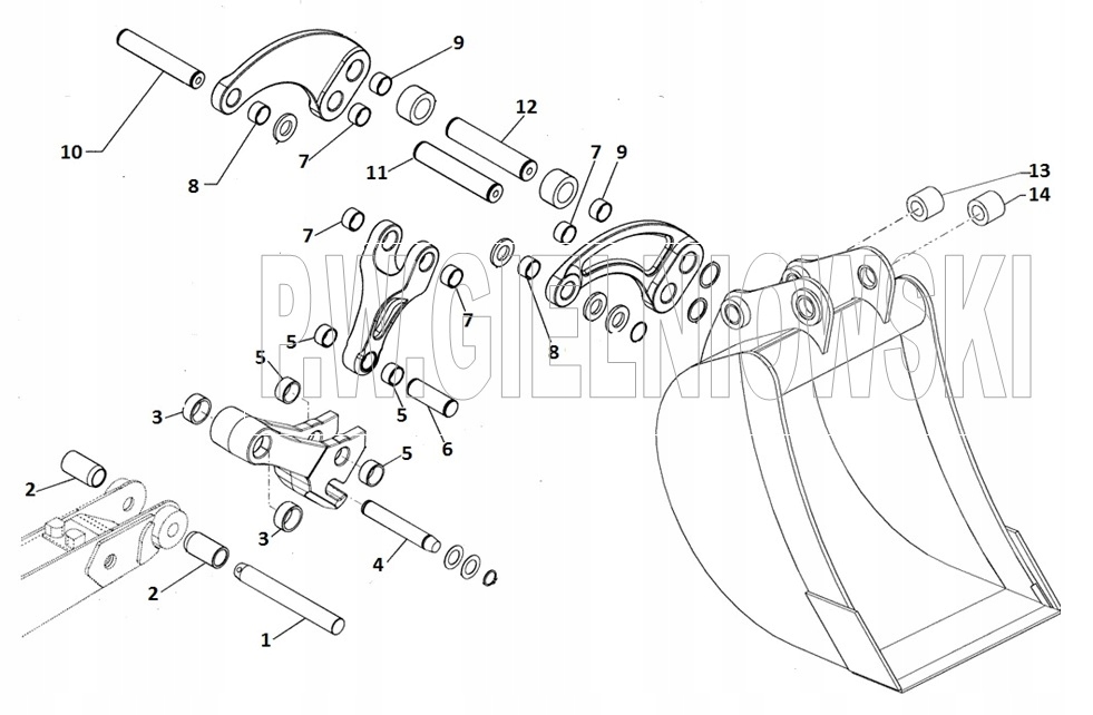 Sworzen LYZKI TYL CASE 580ST 590ST 695ST Part number