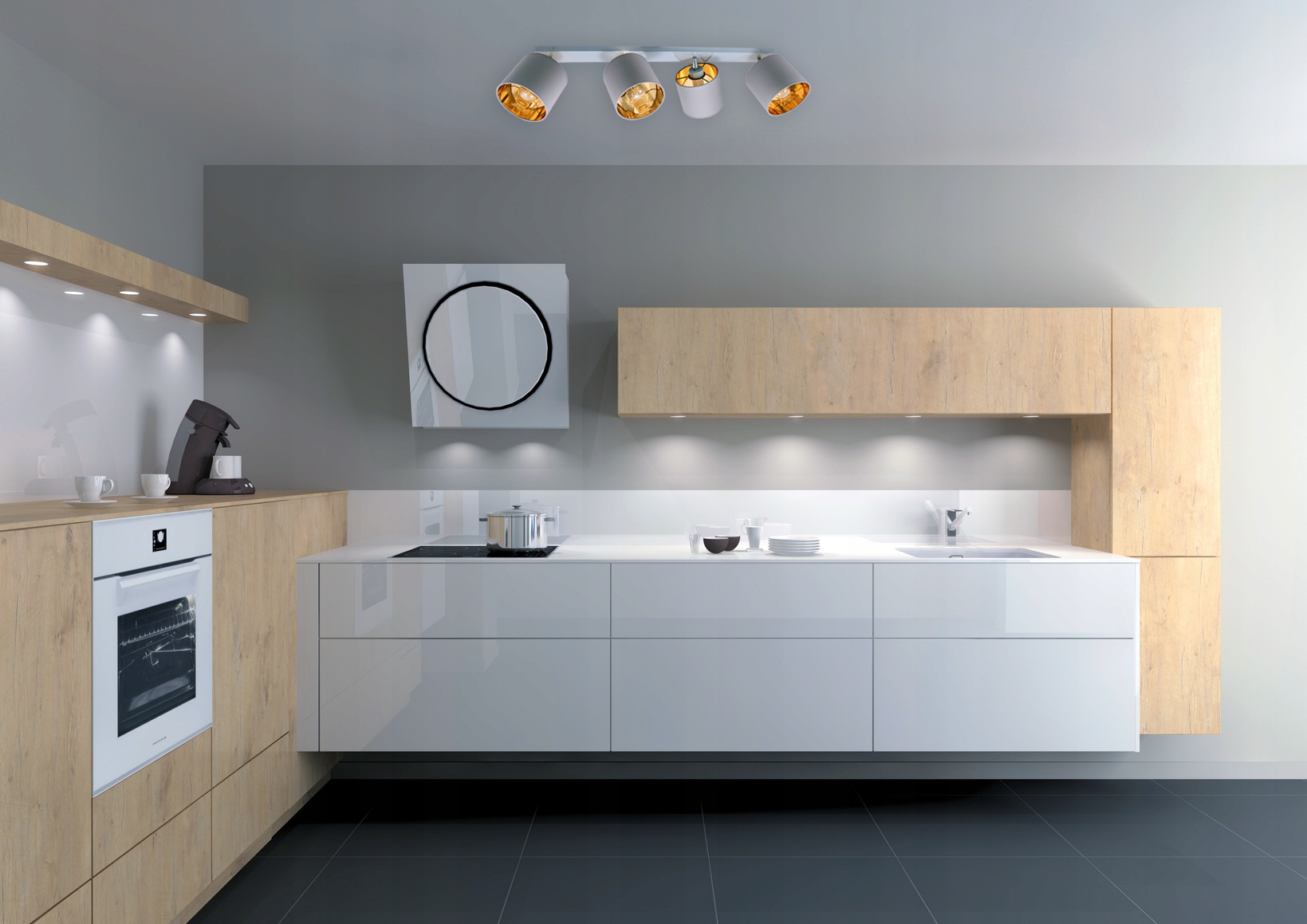 LAMPA WISZĄCA SUFITOWA ŻYRANDOL ZŁOTA PLAFON LED Szerokość produktu 100 cm