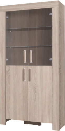 Witryna do salonu dąb sonoma z LED duża CEZAR 3