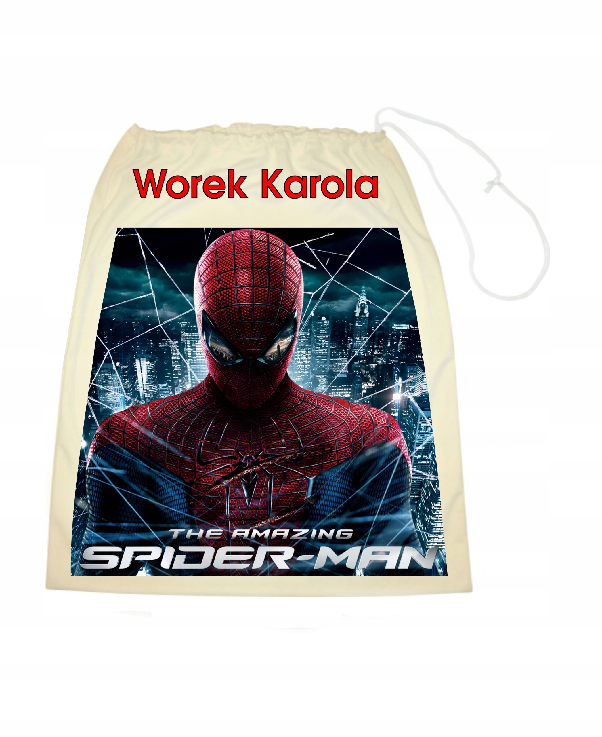 SPIDERMAN worek ecru buty szkoła+imię