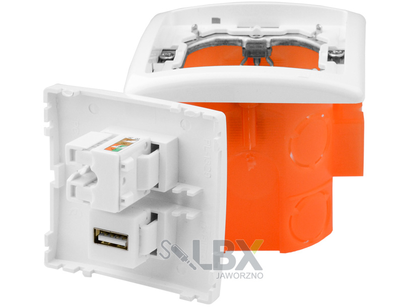 Gniazdo ścienne F USB RJ 230V zasilające terminal EAN (GTIN) 5904347210144