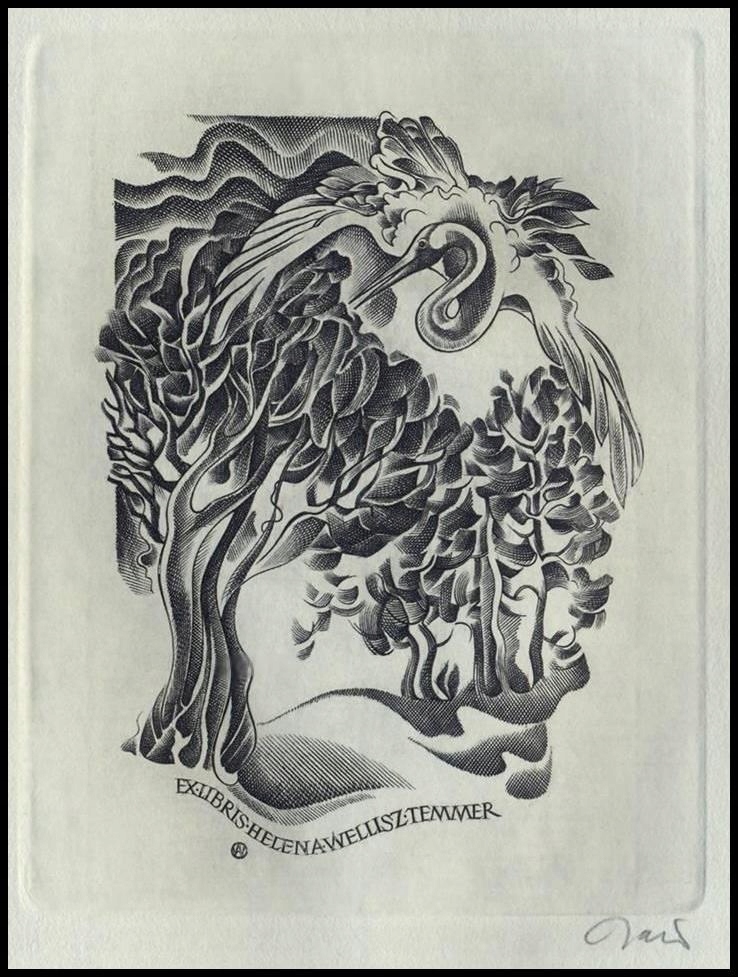 Jakubowski Wojciech 1995 Exlibris C2 Ptak 731