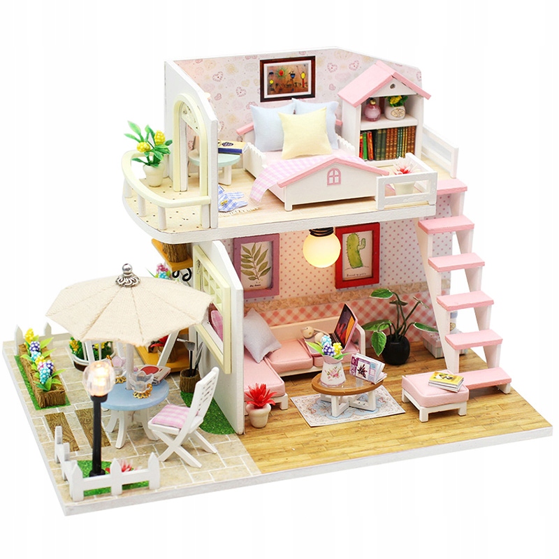 

Miniaturowy domek Różowy loft