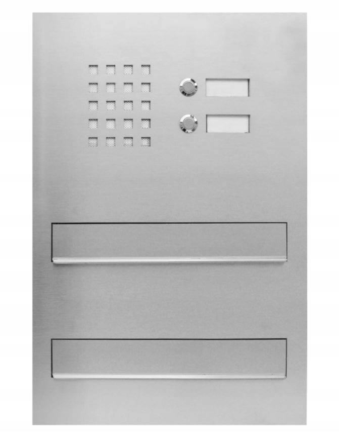 Poštovní schránka průchozí dvojitá inox interkom