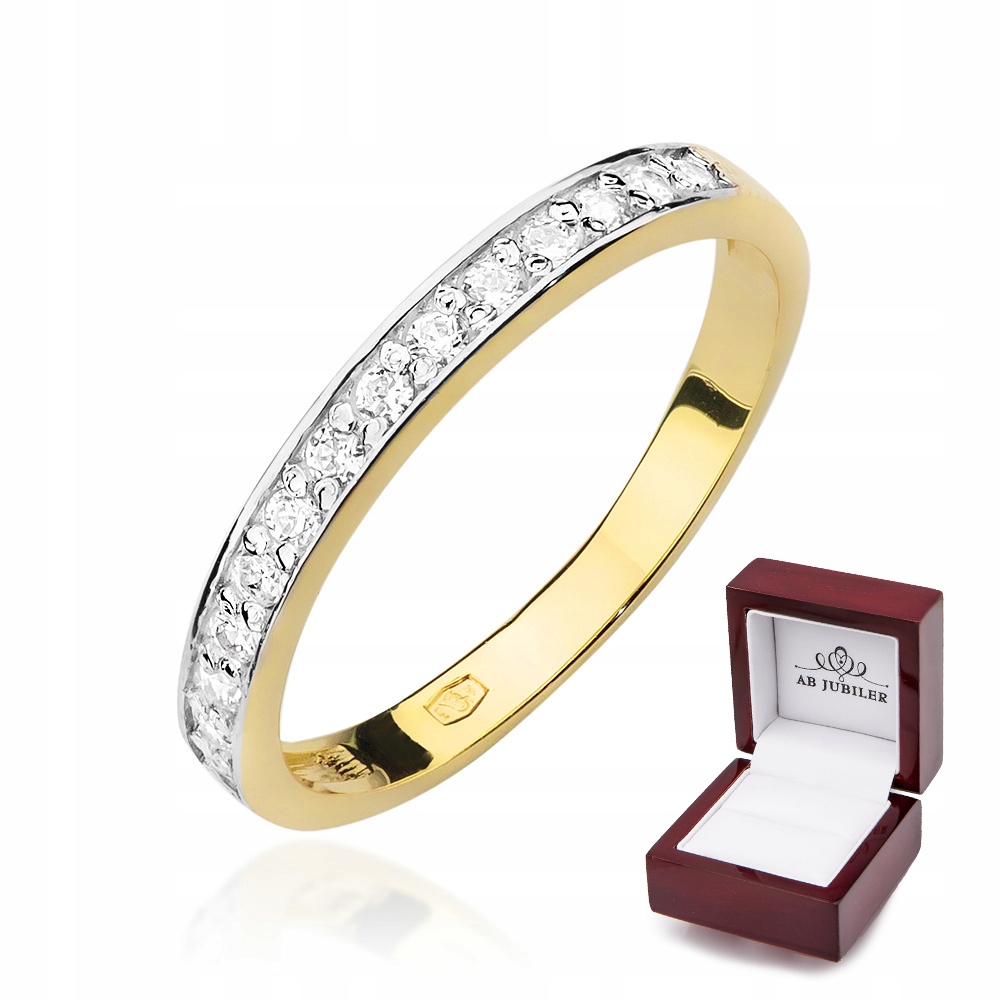 

Złoty 585 Pierścionek Obrączka Brylanty 0,20ct