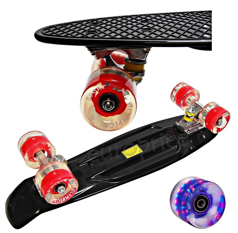 KRÓTKA DESKOROLKA 56cm typu FISZK A ŚWIECĄCE KOŁA Długość decku 56 cm