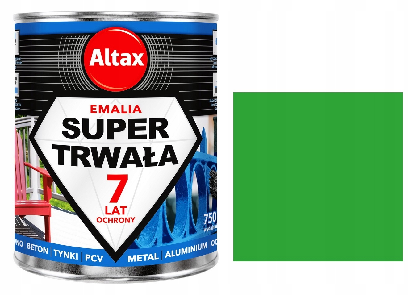 

Altax Emalia Trwała 075L Farba Zielony Jasny