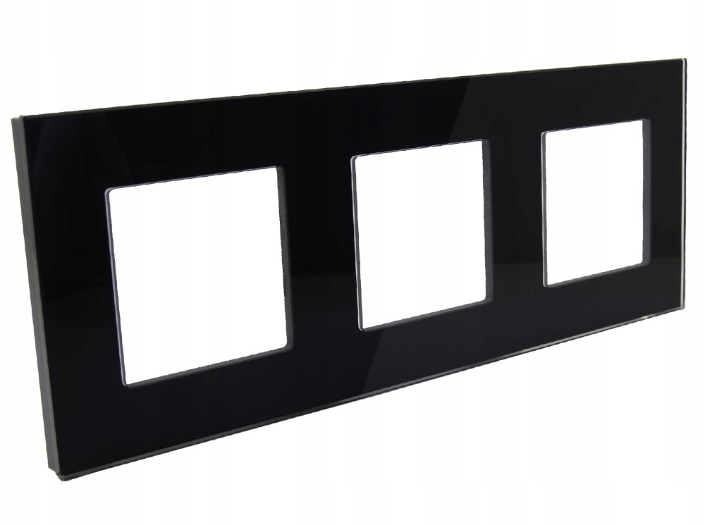 

Sr Ramka Do Gniazd i Włączników x3 Czarne Szkło