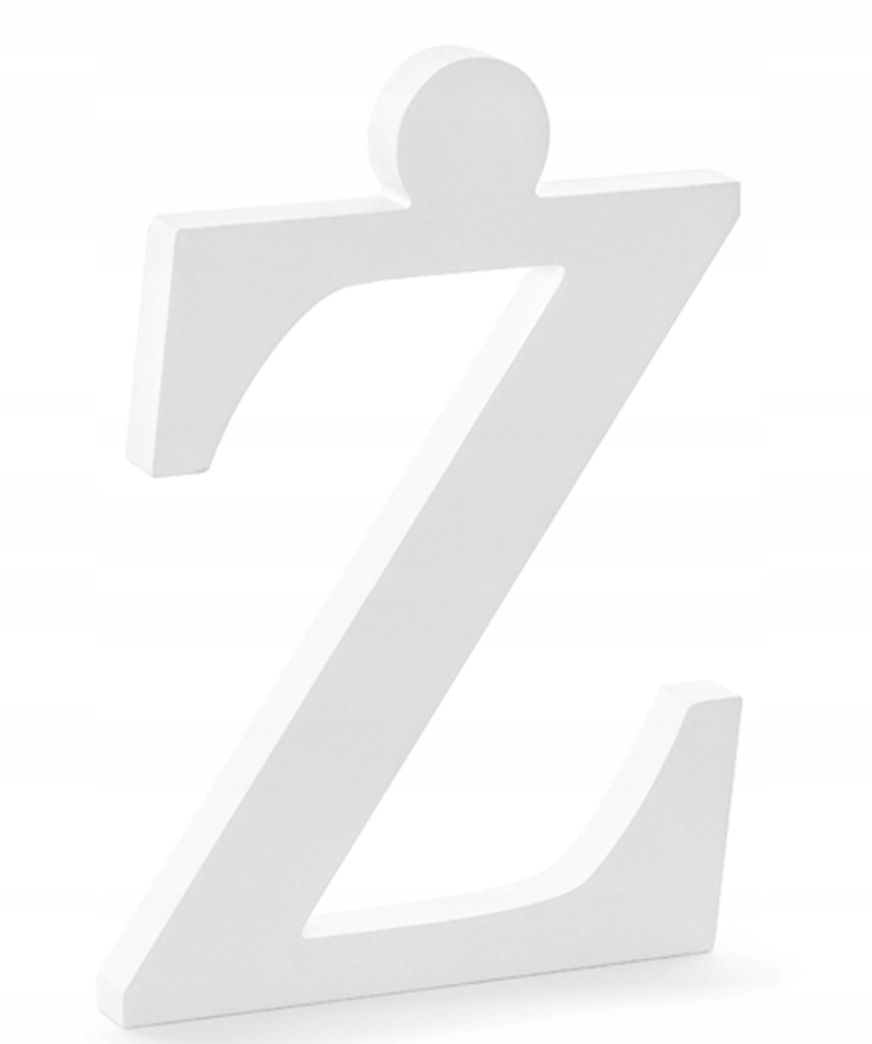 

Drewniana Litera Ż Stojąca Biała 3D-23CM Wesele