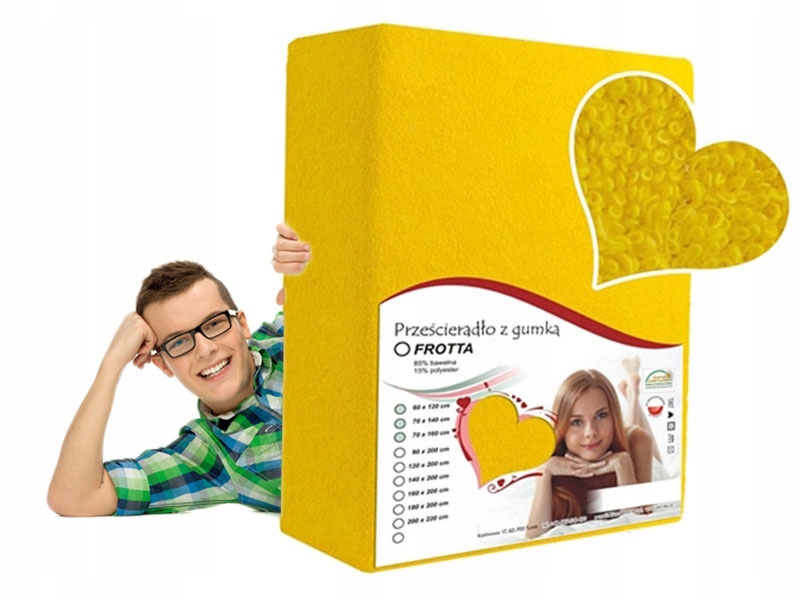 

Prześcieradło 100/200 W Odcieniu Żółty Frottowe