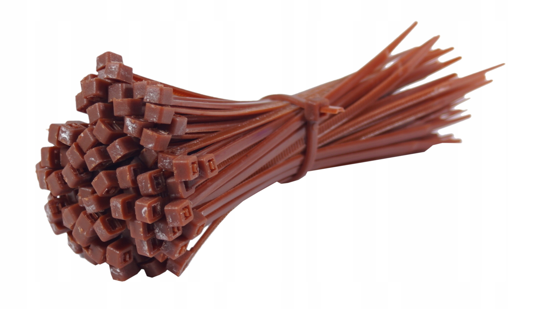 MOCNE OPASKI ZACISKOWE KABLOWE TRYTKI BRĄZ TAŚMA 3,6x200 100 SZT Marka Adelid