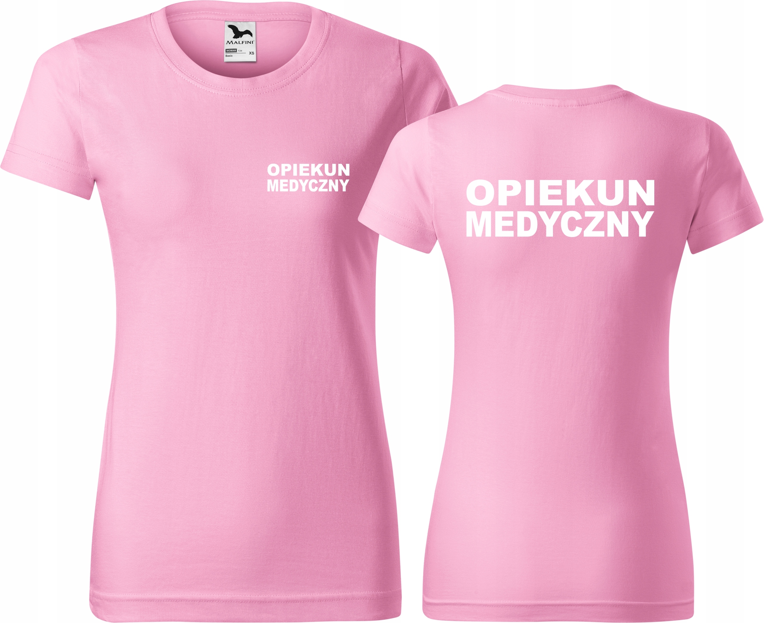 

Koszulka medyczna damska Opiekun Medyczny Różowa