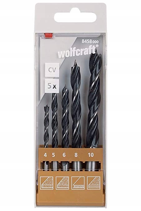 

Wolfcraft 8458000 Wiertła spiralne do drewna 5szt.