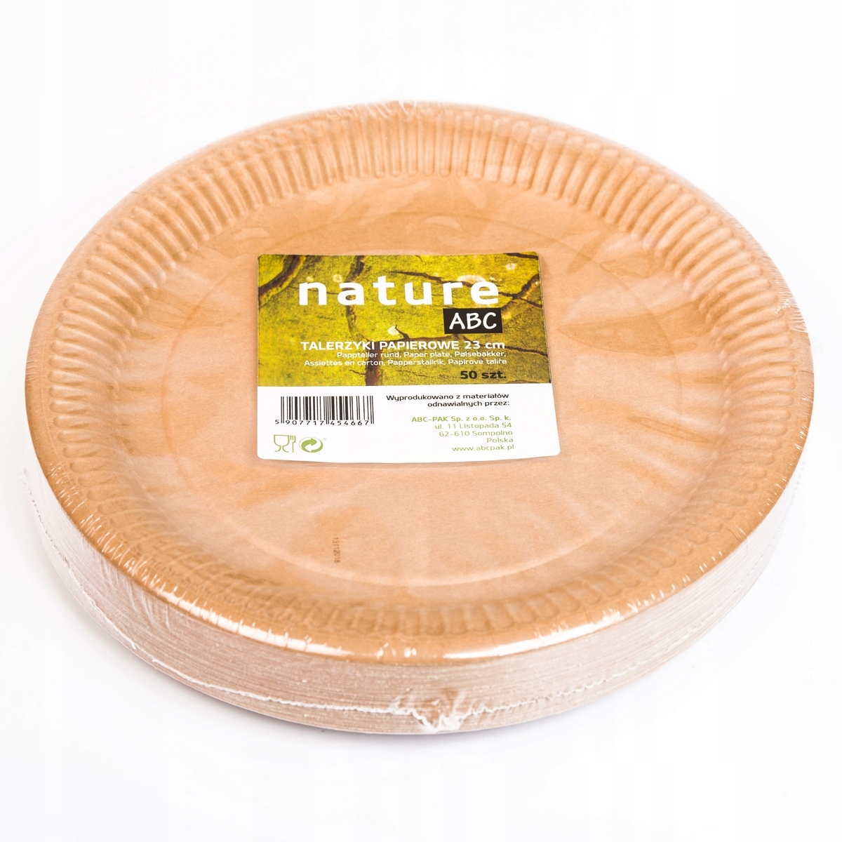 TALERZYKI PAPIEROWE KRAFT DESEROWE TALERZE 23cm 50 Materiał papier