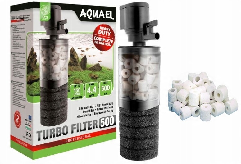 

Aquael Turbo 500 Filtr Wewnętrzny 500l/h+ Ceramika
