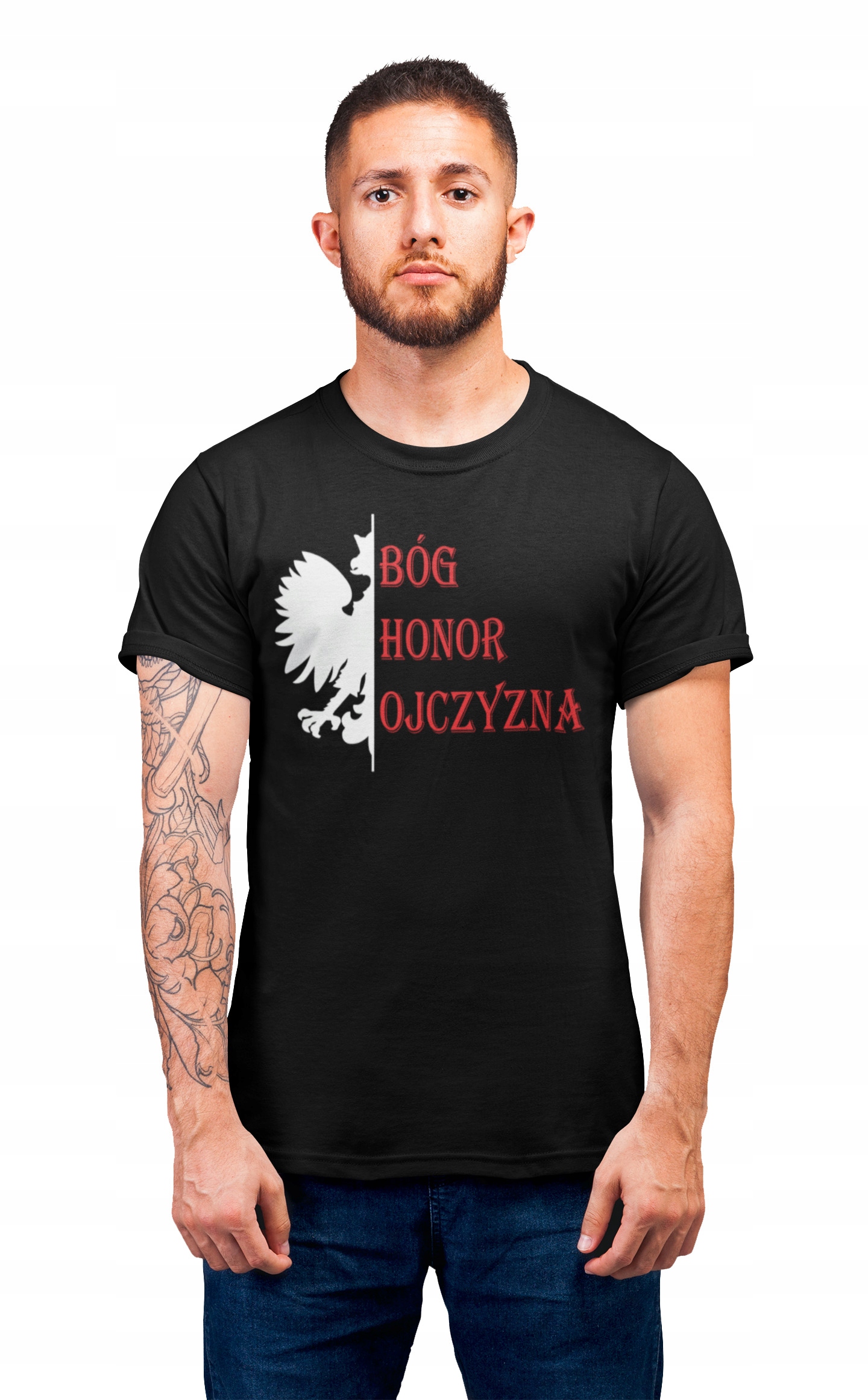 

Koszulka Patriotyczna Bóg Honor Ojczyzna Godło