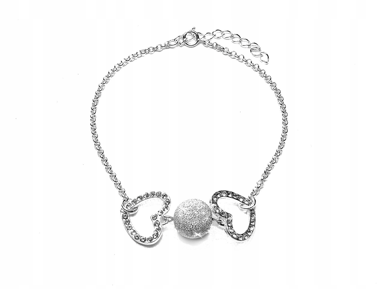 

Bransoletka Serce Kule Diamentowane srebro 925