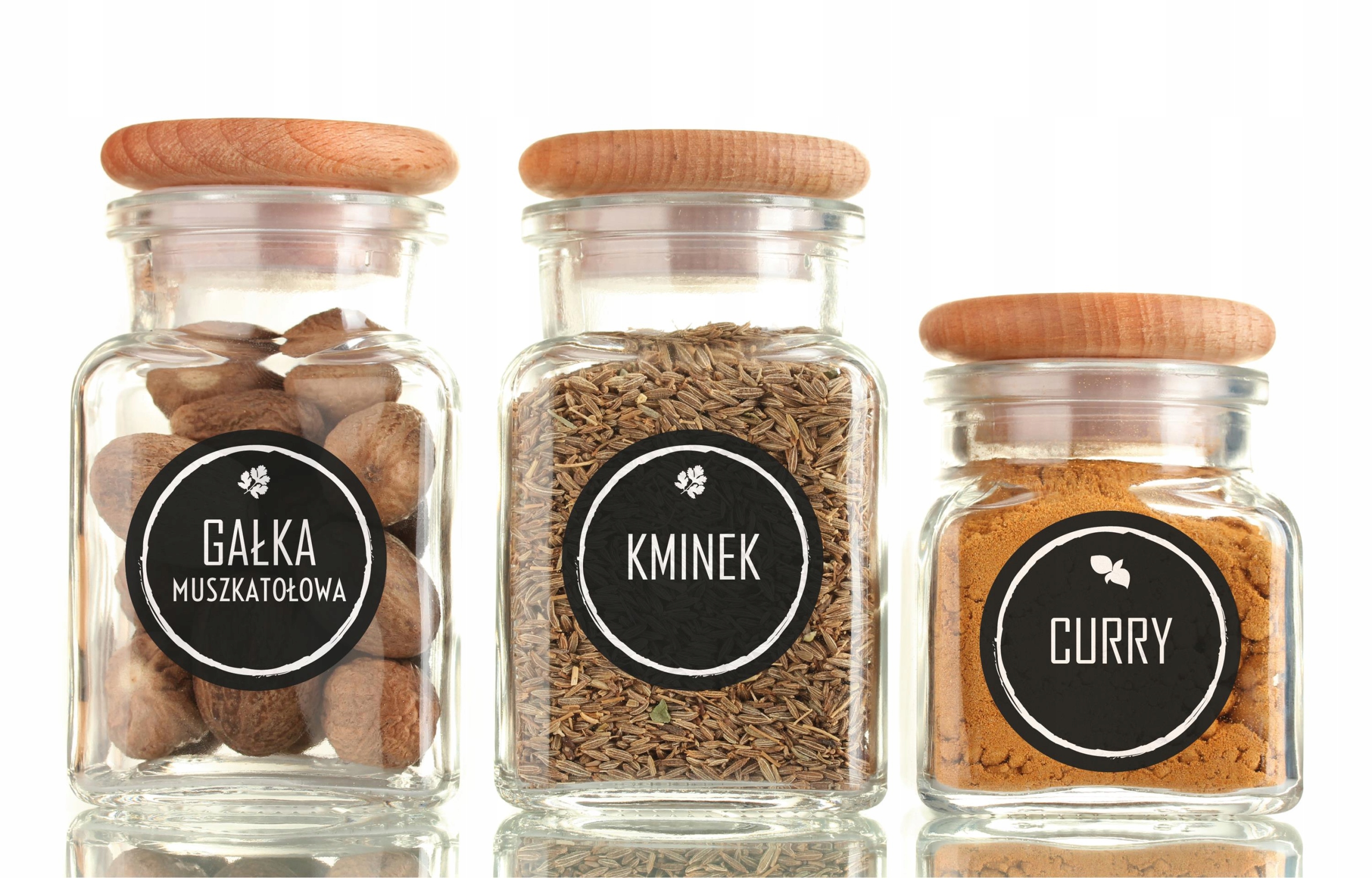 NAKLEJKI ETYKIETY NA PRZYPRAWY SŁOIK 150szt CZARNE Rodzaj na przyprawy