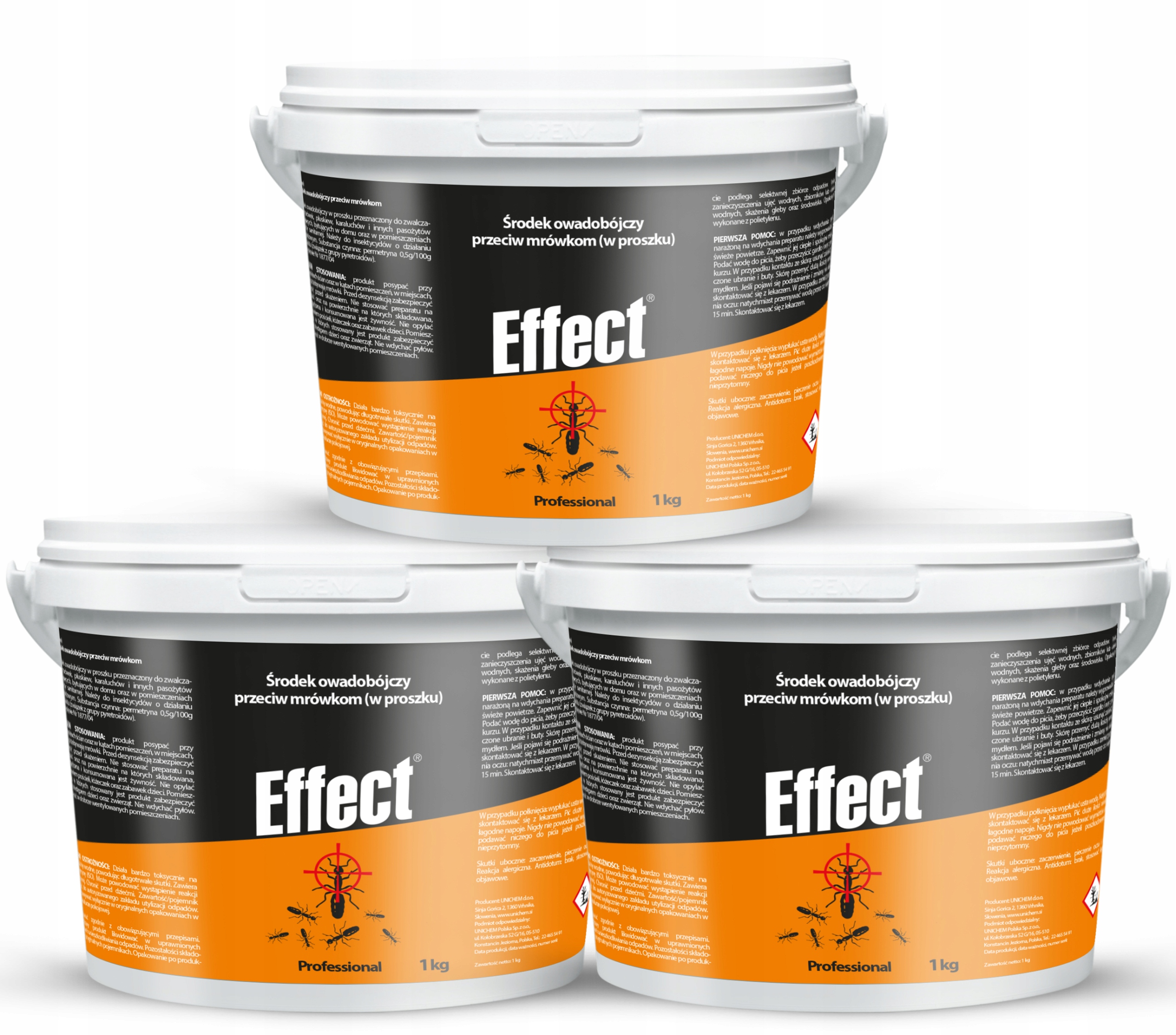 

3x Proszek Na Mrówki Pluskwy Prusaki Effect 1KG