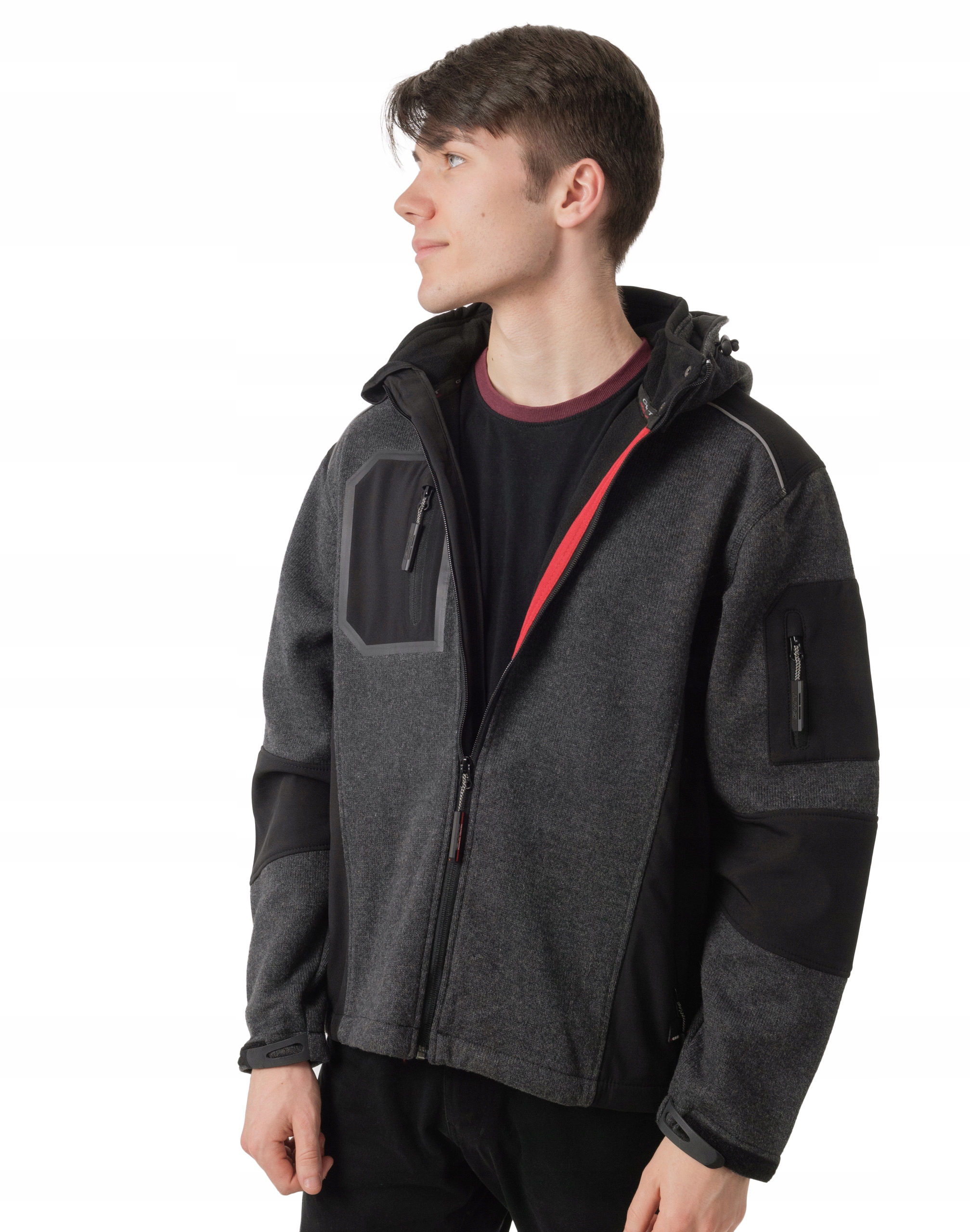 Sportovní pánská termoaktivní bunda s mírně zatepleným softshellem vlna Ykk M